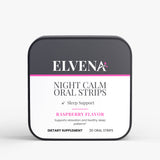 Elvena Night Calm Oral Strips packaging on a white background , A softer way to end the day
